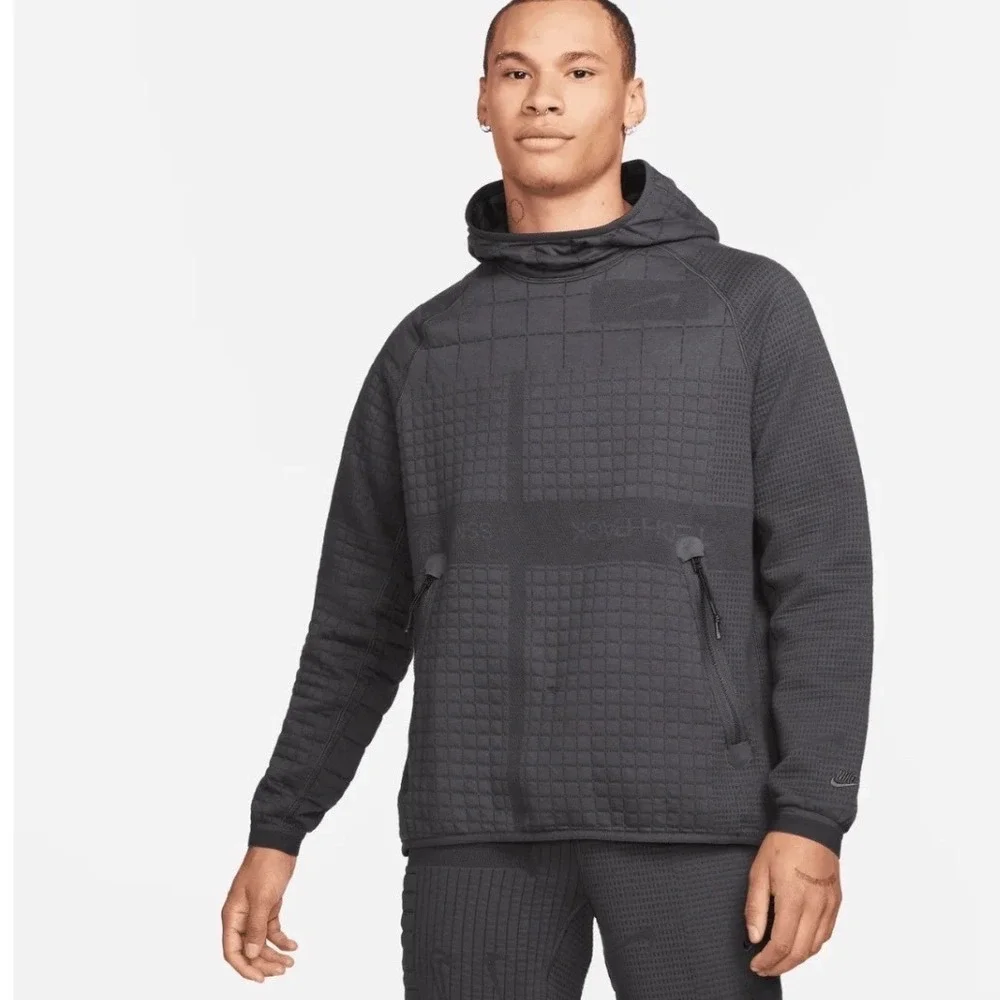 Nike Tech Pack SET Therma-FIT ADV Quilted Hoodie Men Size L‎ Pants XL Dark Gray